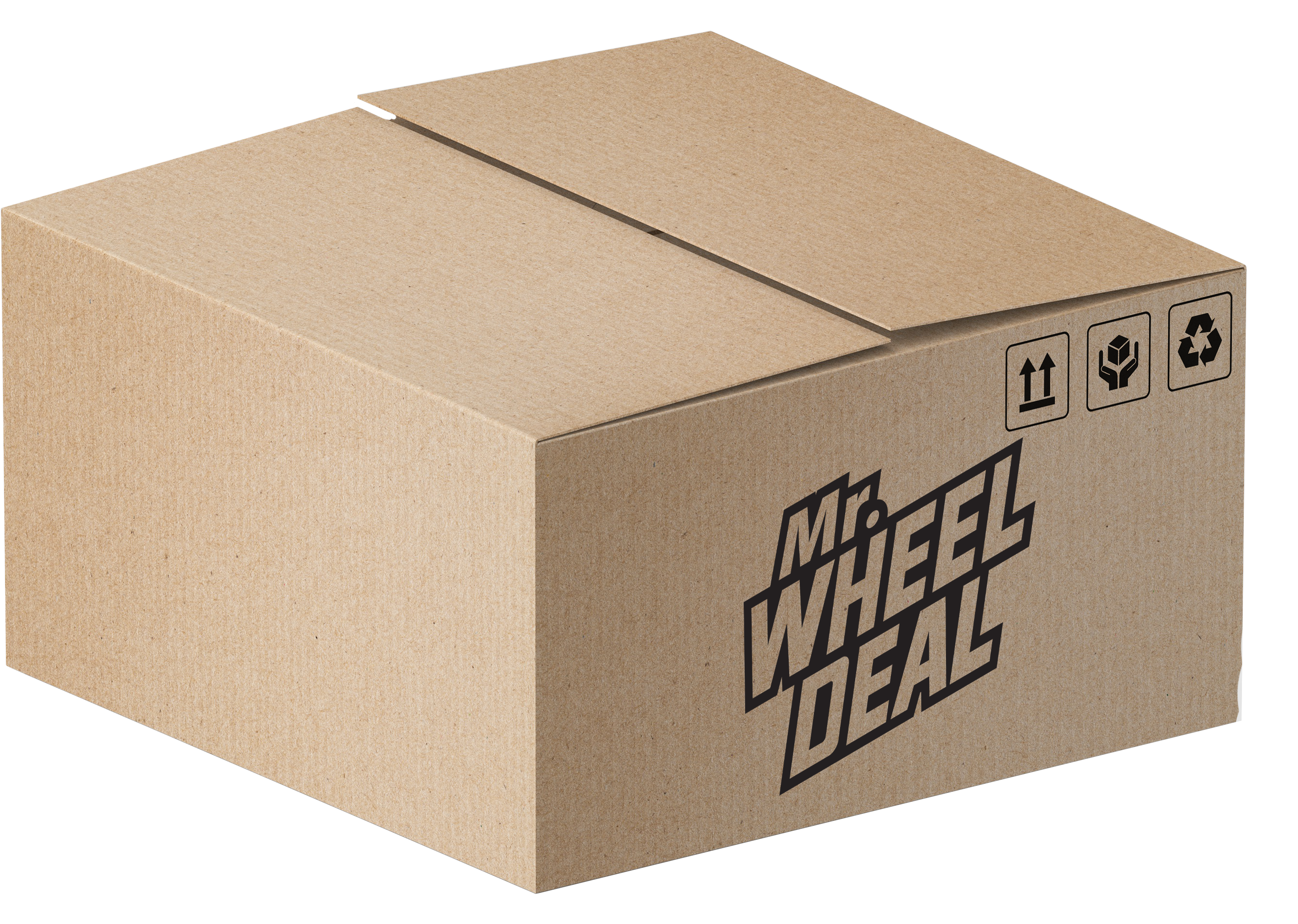 packing box with Mr. Wheel Deal logo